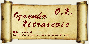 Ozrenka Mitrašević vizit kartica